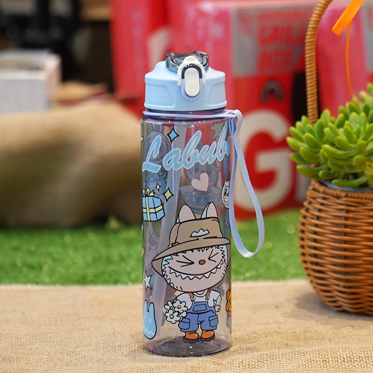 1 piece 23oz (approximately 700ml) leak-proof portable water bottle with hand rope, suitable for casual sports, school, and outdoor camping.