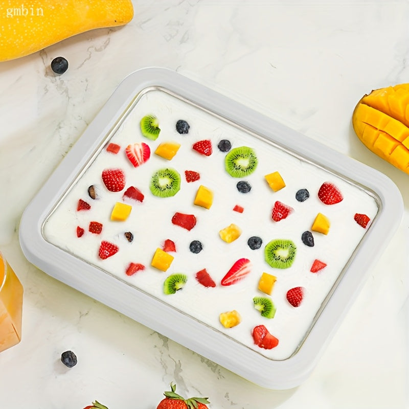 Introducing the GMBIN Homemade Fruit Fried Yogurt Machine - Enjoy Ice Cream Anywhere, Anytime! This plug-free device requires no power supply, making it safe for children to use. Create your own fried yogurt, fried smoothies, and a variety of delicious