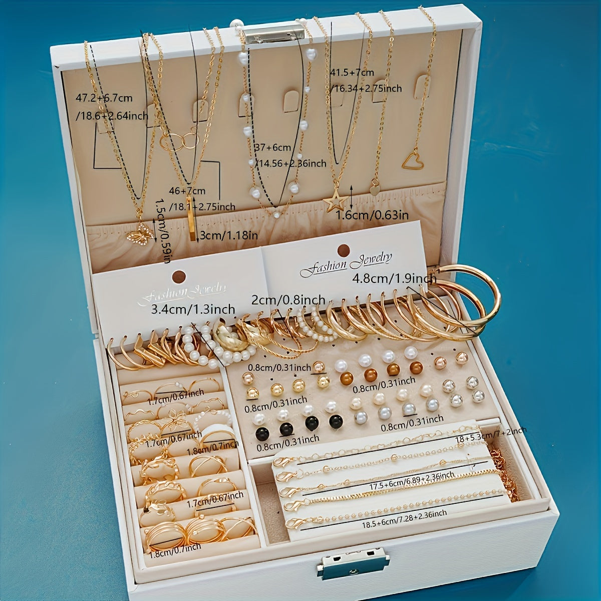 Top Selection: Vintage 86-Piece Jewelry Set Featuring Multi-Layer Necklaces, Earrings, and Rings - Made of Alloy, Perfect for Everyday Wear and Gifting on Mother's Day or Valentine's Day (Box Not Included)