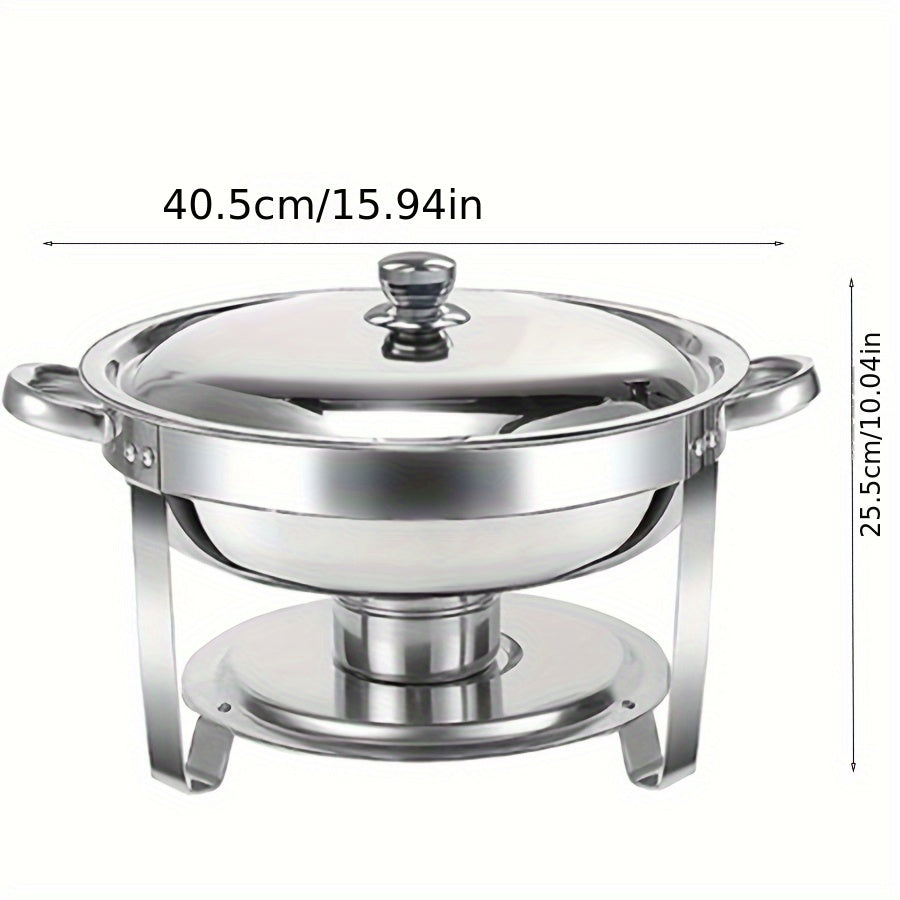 Stylish Stainless Steel Buffet Stove Set for Home Gatherings, featuring Detachable Cloche Stove and Round Insulation Stove