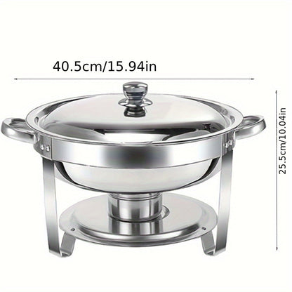 Stylish Stainless Steel Buffet Stove Set for Home Gatherings, featuring Detachable Cloche Stove and Round Insulation Stove