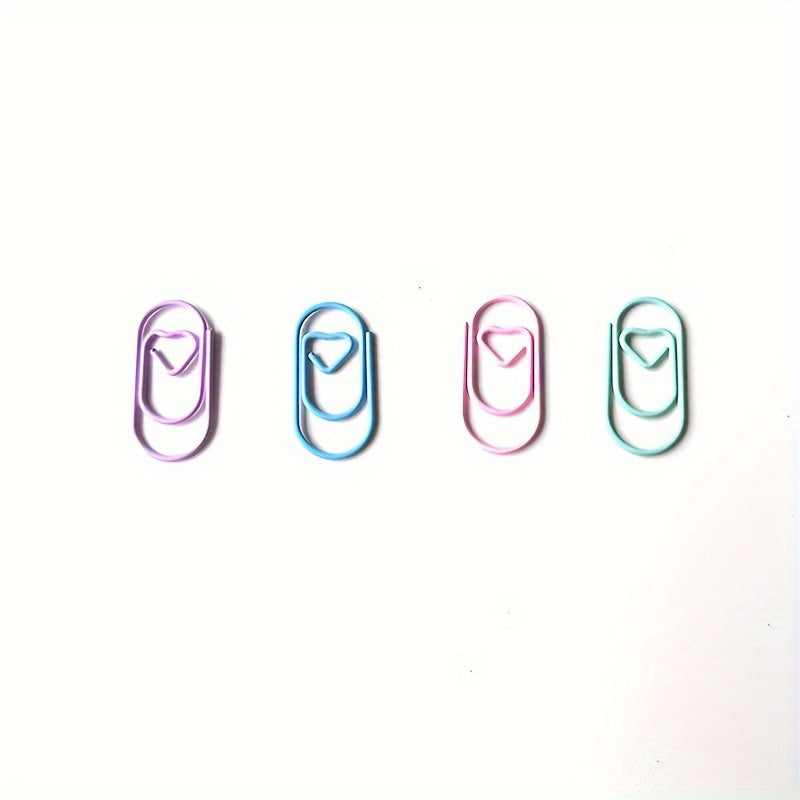 100 mini love paper clips in 4-colors, packed in opp bag