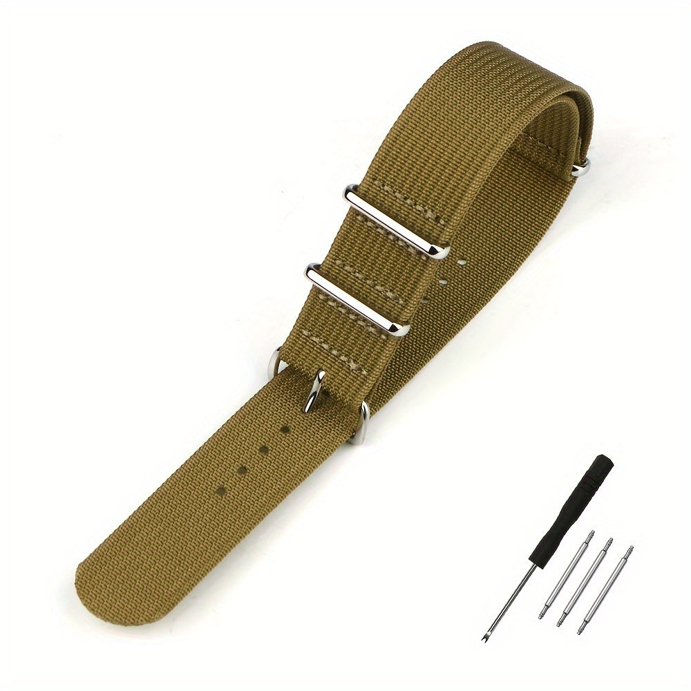 18mm 20mm 22mm Ribbed Nylon Watch Strap, Braid Ballistic Fabric Watch Band Accessory