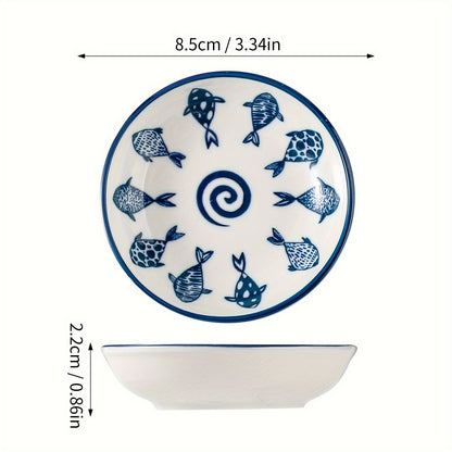 Set of 6 Ceramic Dipping Sauce Dishes - Great for Soy Sauce, Vinegar, and Condiments - Perfect for Kitchen and Restaurants