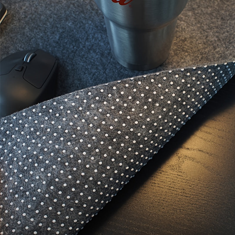 Non-slip felt desk pad with wrist support and large mouse mat for writing, office computer, gaming, students, and gamers.