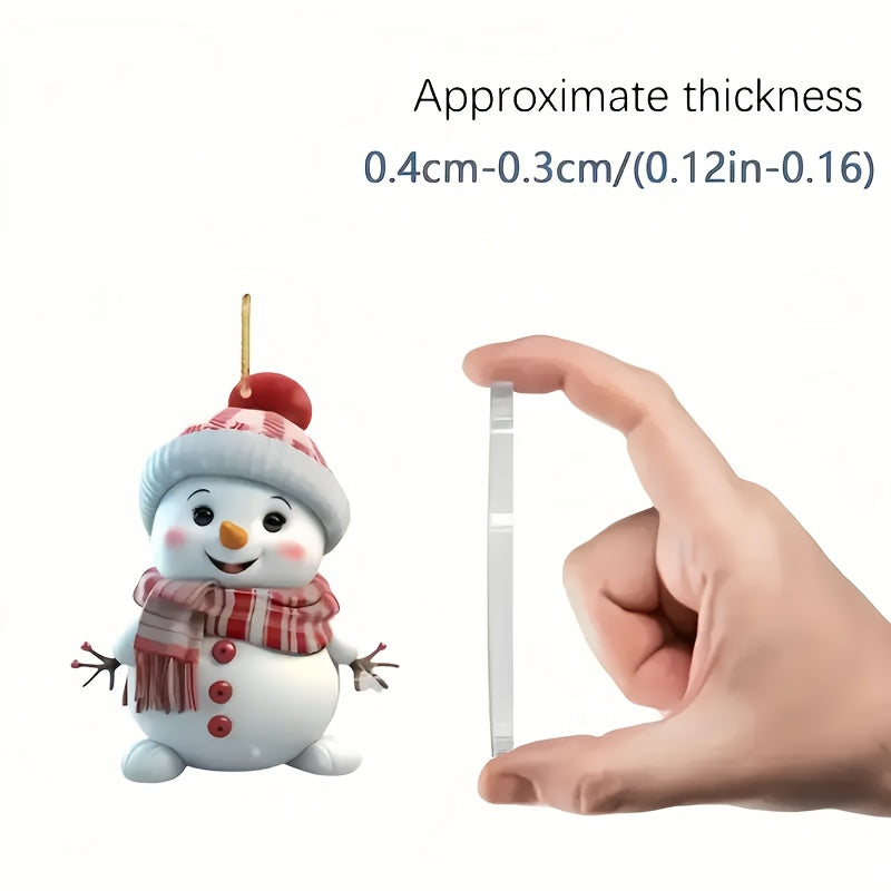 5 acrylic snowman decorations for Christmas trees, no electricity needed