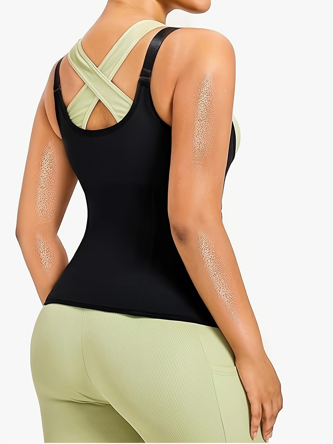 Stylish shapewear bodysuit with zip-up front for tummy control and slimming effect. Made of nylon and polyester blend, hand-washable.