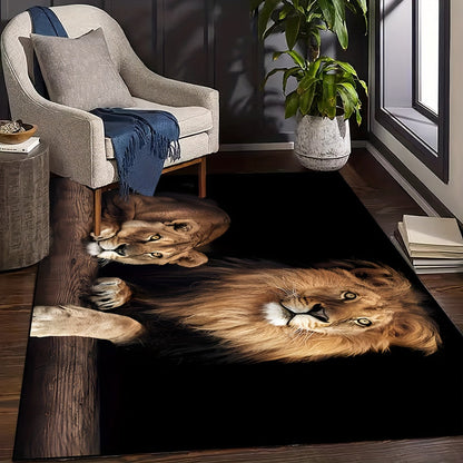 Upgrade your space with the exquisite 1pc Luxurious Crystal Velvet Area Mat featuring a stunning Double Lion Design. Made from anti-slip, machine washable polyester, this mat is perfect for the living room, bedroom, bathroom, or farmhouse decor.