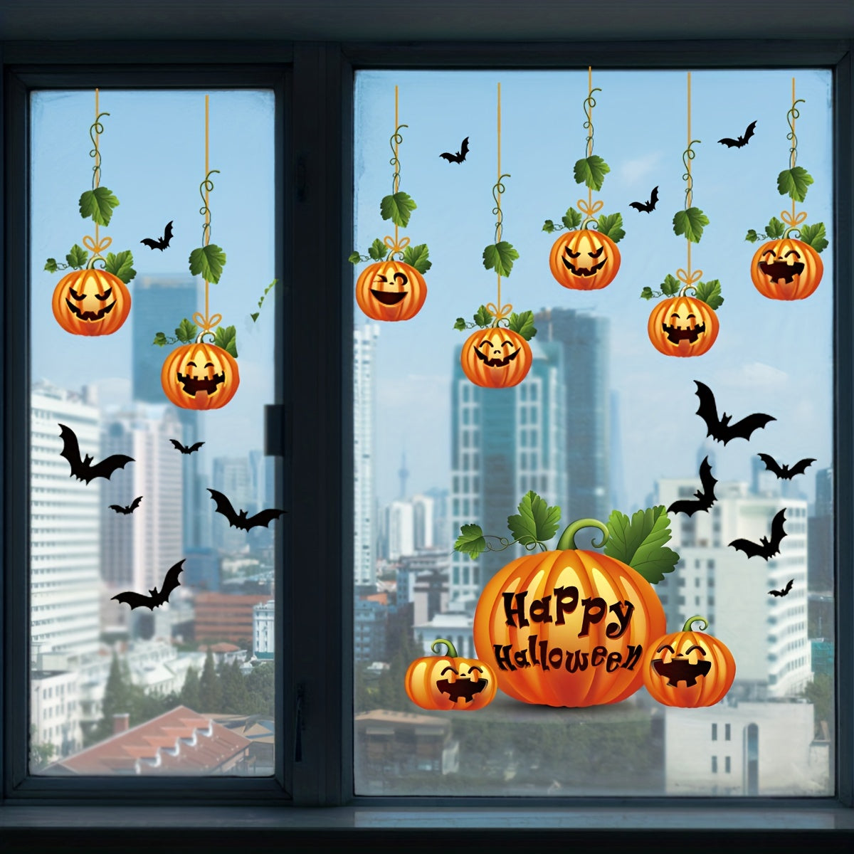 Get in the Halloween spirit with these adorable pumpkin static window stickers! Perfect for adding a festive touch to your party decorations, these double-sided stickers can be easily applied to windows, glass doors, and more. They are suitable for any