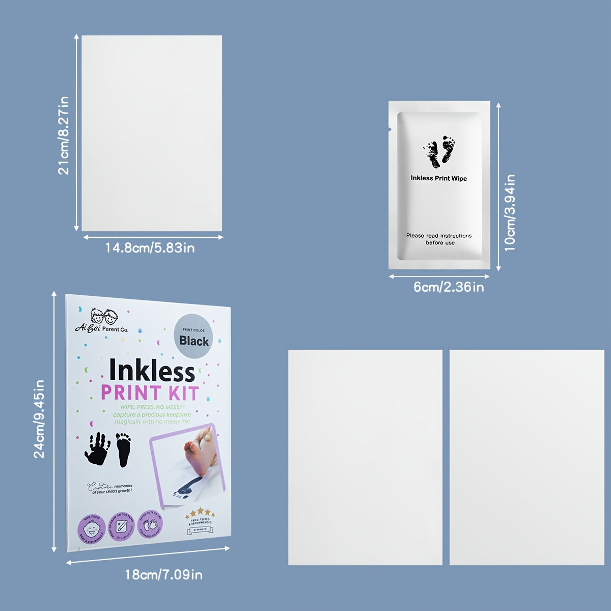 Parent company Ai Bei offers an inkless print kit for youngsters, providing a safe and mess-free way to capture hand and footprints. Ideal for creating keepsakes or giving as gifts.