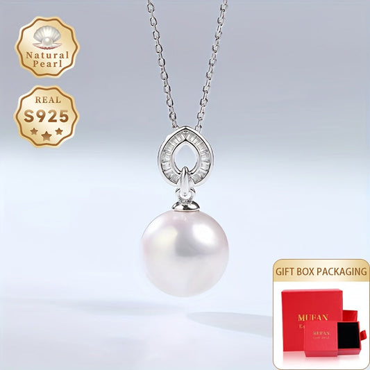 Get the perfect gift with this must-have pearl necklace for women's fashion. Made from S925 silver and featuring a 12-13mm round natural freshwater pearl with a heart core. Please note, the natural pearls may vary in shape and color, while the pattern