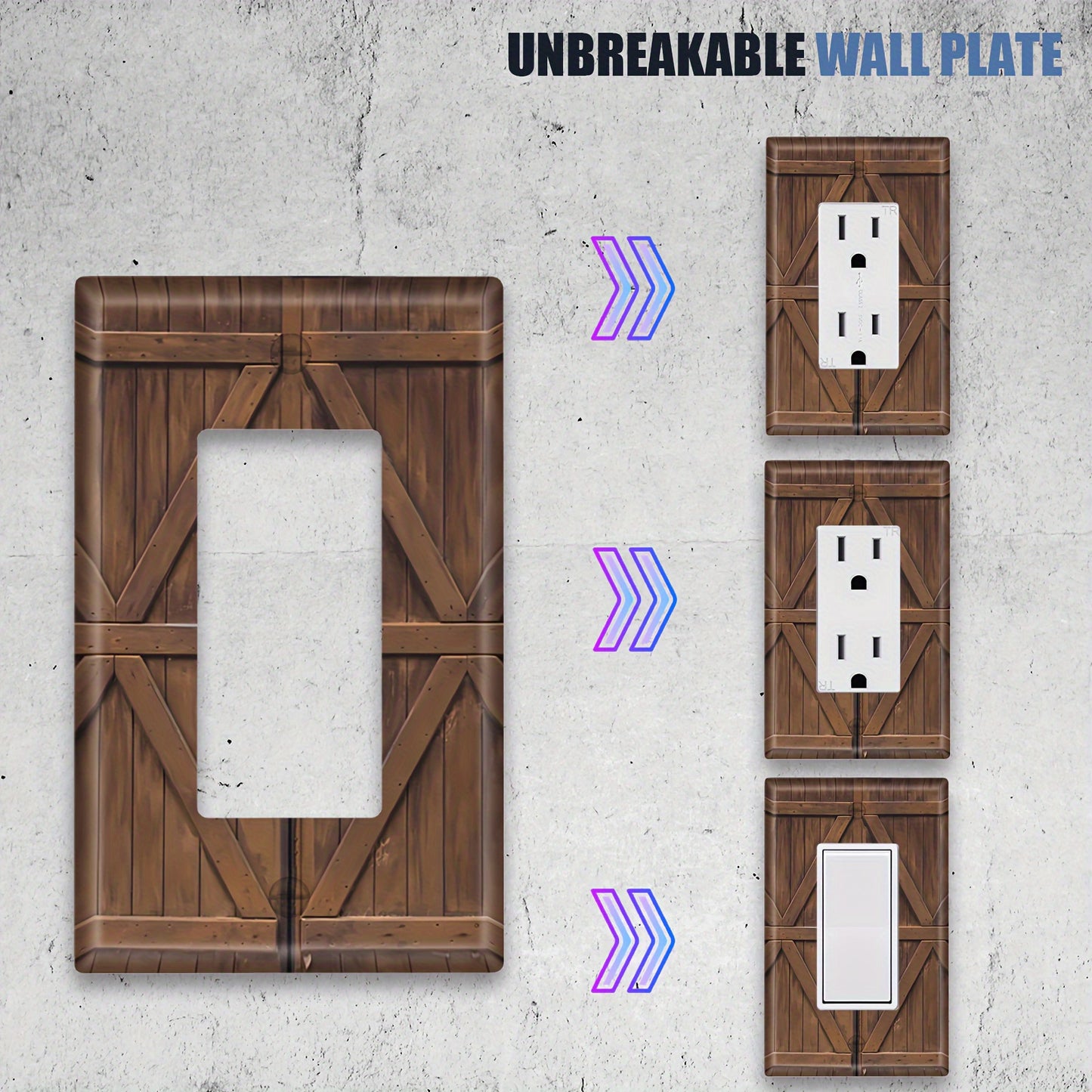 Wooden light switch cover for living room, bathroom, and bedroom décor.