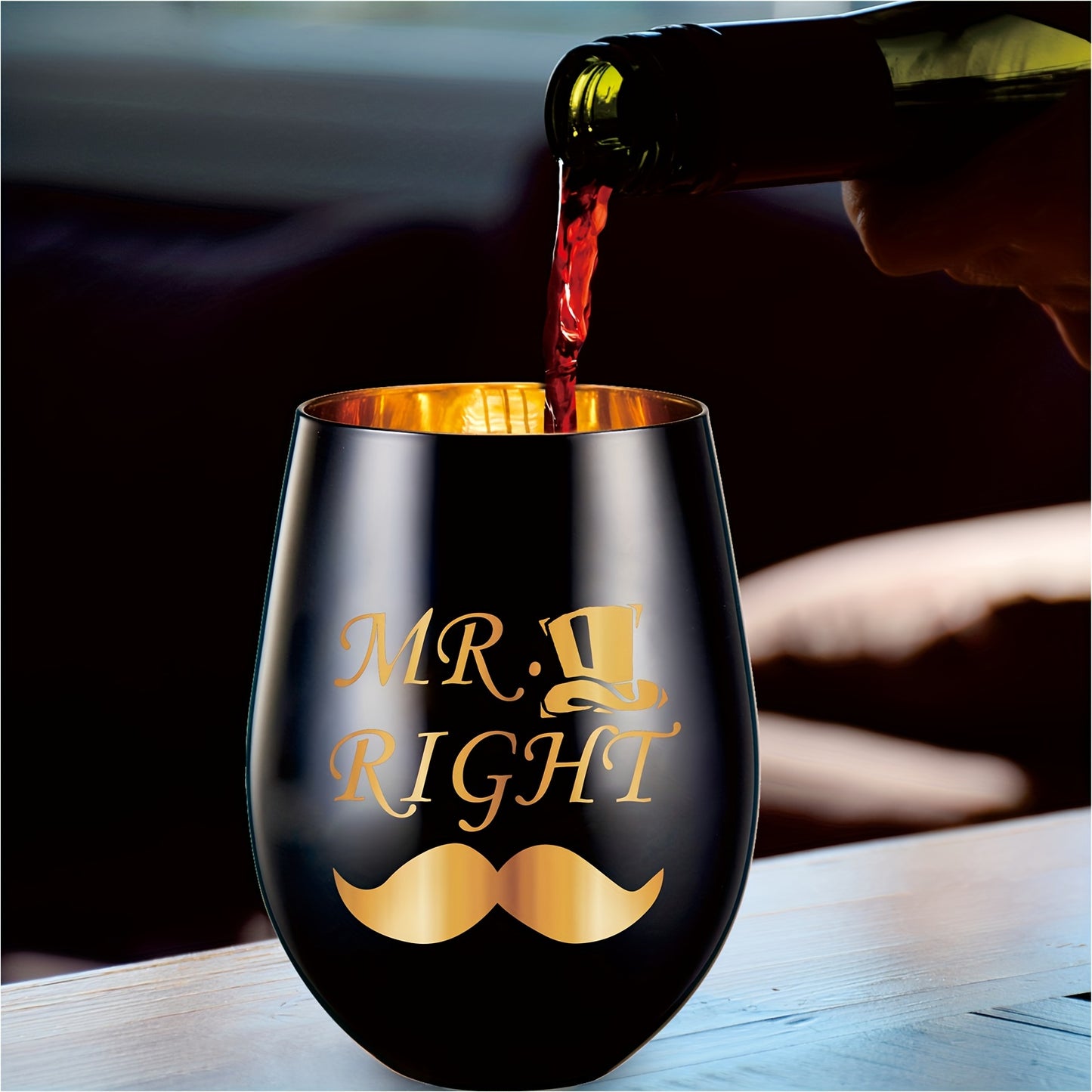 Set of 2 Mr Right Mrs Always Right Wine Glasses - Perfect gifts for weddings, engagements, anniversaries, bridal showers