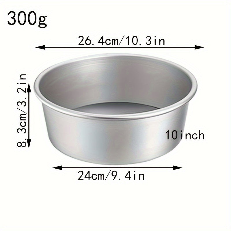 Thickened 8-Inch Round Oven Cake Mold with Solid Bottom for Household Use - Made of Anodized Aluminum, Perfect for Chiffon Cakes