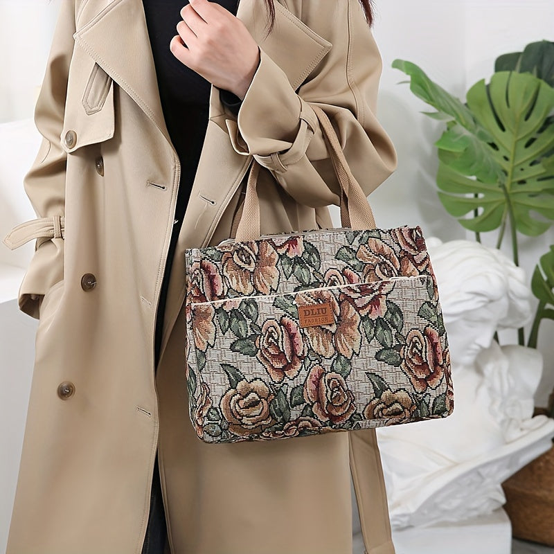 New Product: Thickened Knitted Jacquard Fabric Handbag suitable for office, shopping, and outdoor use.