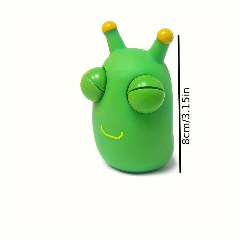 Caterpillar fidget toy with pop-out eyes, plastic, non-electric, for stress reduction, 3-6 years, fun pinch toy for decompression and play