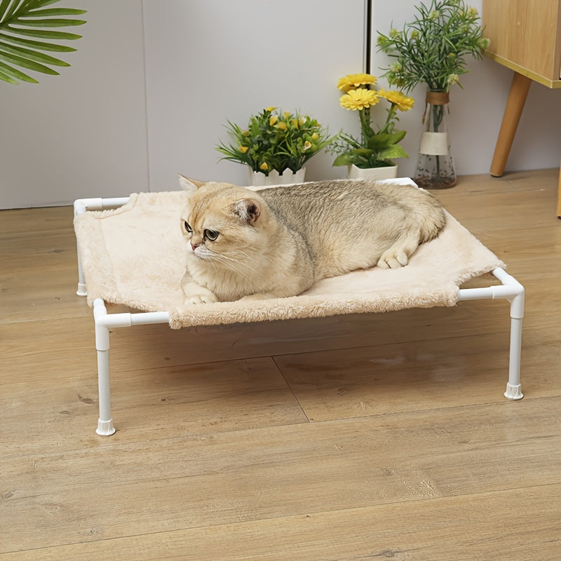 1 piece Cat Hammock Bed with Metal Frame, Detachable, Moisture-proof, Washable.