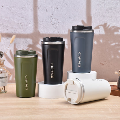 1pc Vacuum flask, portable thermal bottle made of stainless steel, leakproof tumbler with heat and cold retention, ideal for outdoor activities such as camping, hiking, driving, and car travel.