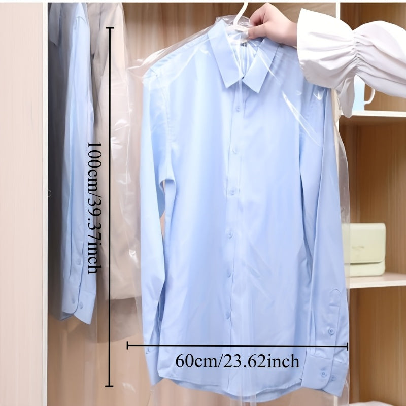 Set of 20 Transparent Clothes Dust Covers - Made of Sturdy PP Material with Convenient Hanger Opening, 100.08x59.94 cm - Perfect for Dresses, Suits & More, Plastic, Dustproof, Available in Packs of 50 or 100