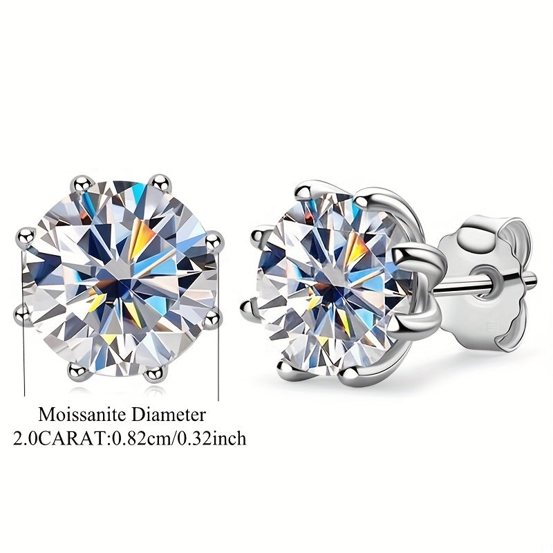 Add some excitement to your style with our LOVESSOM 4 Carat Moissanite Stud Earrings! These hip hop rock inspired earrings are made from 925 sterling silver and feature an 8-prong setting, perfect for couples. Ideal for weddings, birthdays