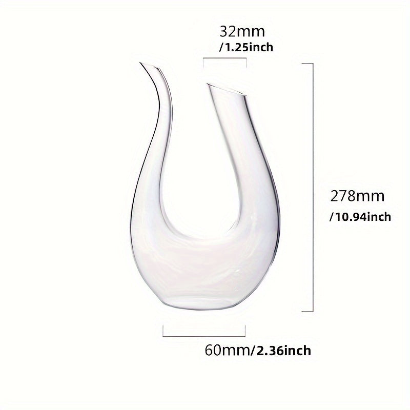 Crystal glass high-end wine decanter with U-shaped harp design, colorful European style, ideal for home or restaurant use.