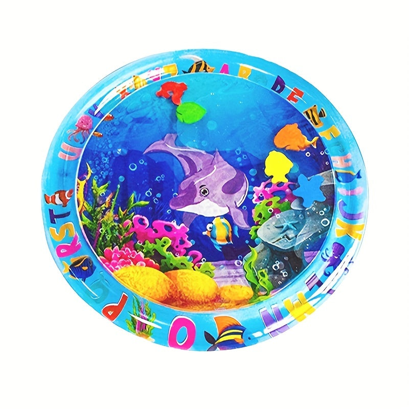 One adorable round dolphin inflatable playmat for babies, perfect for tummy time and water play. This fun and interactive mat makes a great gift for infants and toddlers for Christmas, Halloween, Thanksgiving, or Easter.