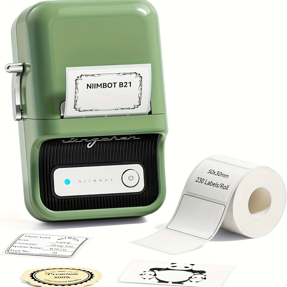 Niimbot B21 Smart Label Printer - Portable, wireless thermal label maker for home, office, store. Inkless & fast printing, high-quality, versatile label printing. 20-50mm width, USB/battery