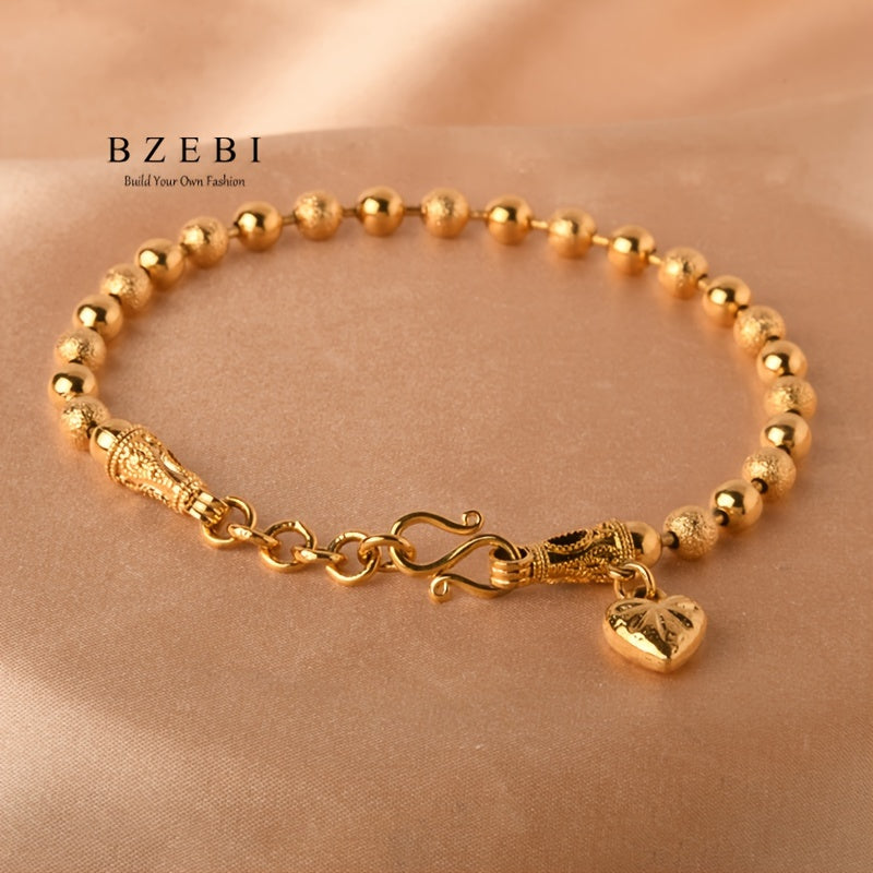 Stylish Beaded Bracelet with Adjustable Length - Crafted from 18K Gold-Plated Titanium Steel, Allergy-Free & Long-Lasting - Ideal Present for Her on Valentine's Day, Mother's Day, Birthdays & Special Occasions