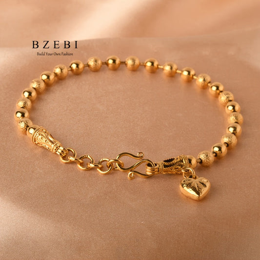 Stylish Beaded Bracelet with Adjustable Length - Crafted from 18K Gold-Plated Titanium Steel, Allergy-Free & Long-Lasting - Ideal Present for Her on Valentine's Day, Mother's Day, Birthdays & Special Occasions