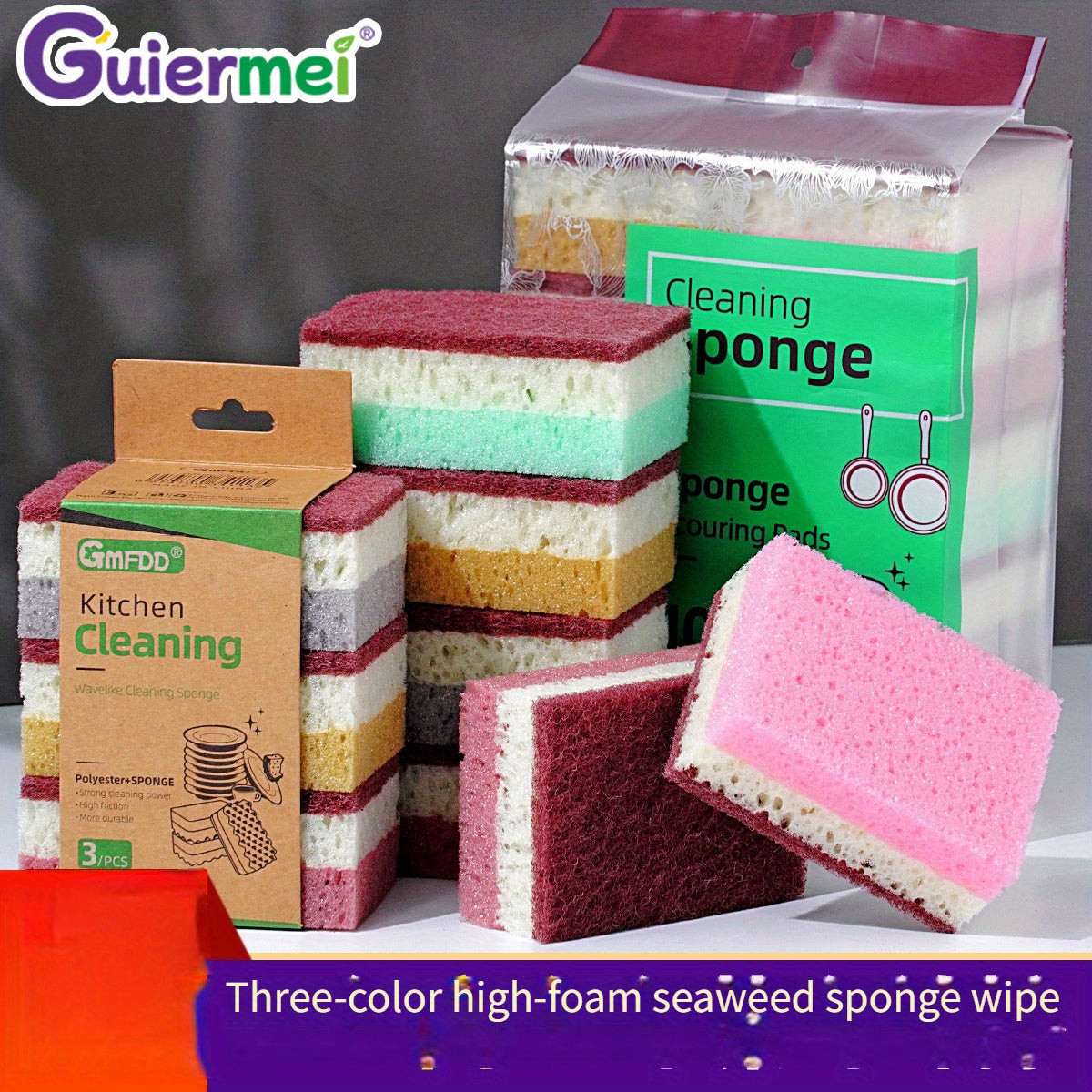 Magic Wipe: High-Quality, Porous Seaweed Sponge for Kitchen and Housework Cleaning, Dishwashing Pot, and More