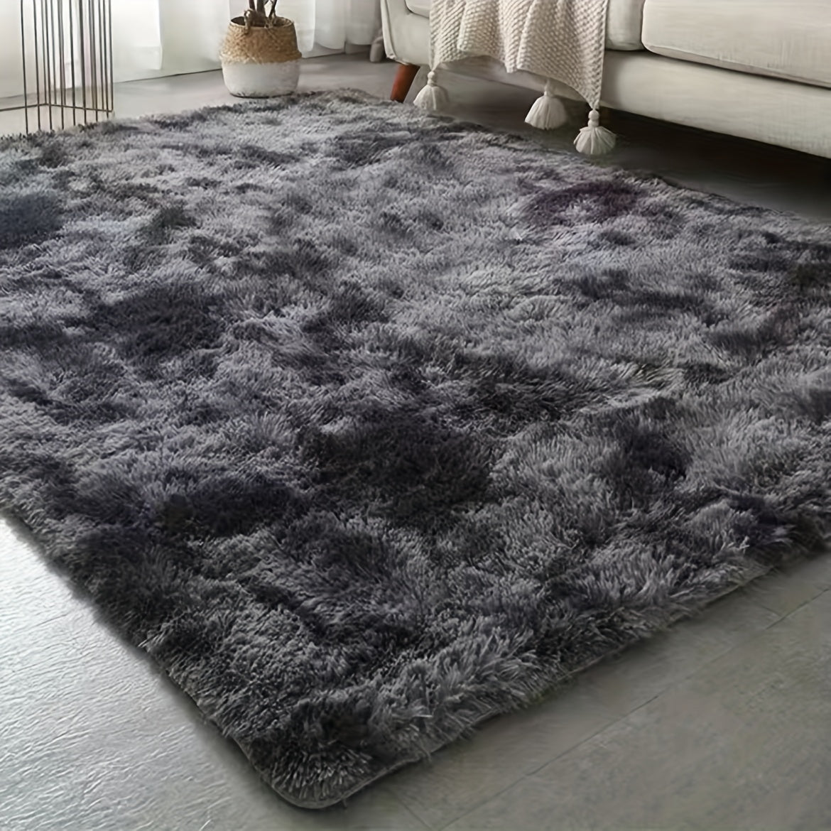 Soft and hand-washable, this plush bedroom rug features a trendy tie-dye design, made from cozy polyester materials to enhance your home decor.