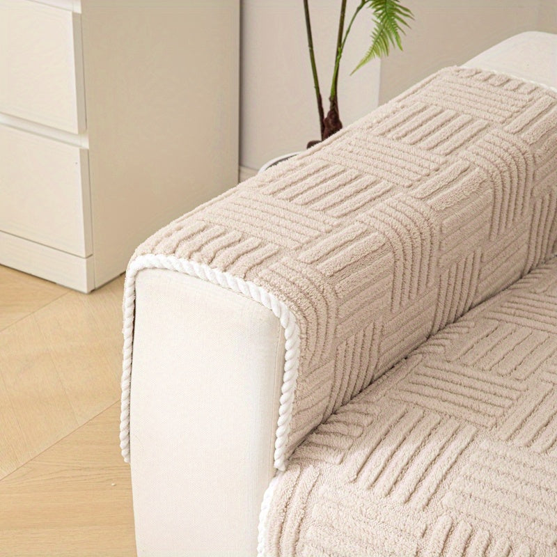 Soft, non-slip sofa cover for pet-friendly furniture protection in any room.