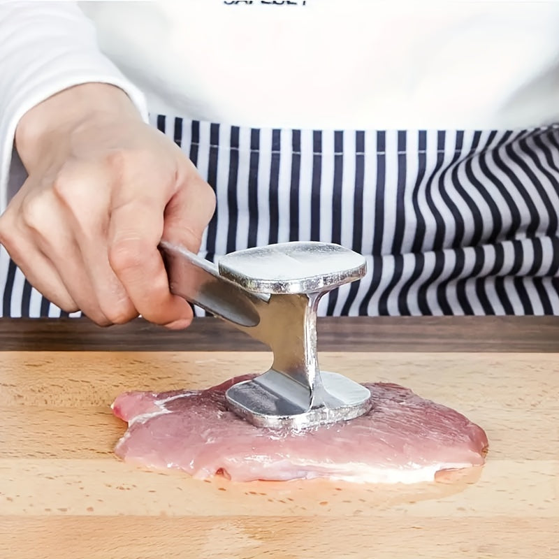 Single piece Aluminum Meat Tenderizer Hammer with Dual-Sided Design for Manual Tenderizing, Flattening, and Pounding of Steaks. Kitchen Tool Designed for Safe Food Contact.