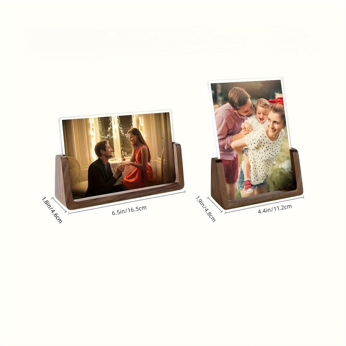 Display your favorite memories in style with this 2-Pack of U-Shaped Light Beechwood Collage Picture Frames. Each frame features a solid wood base and clear acrylic photo holder, perfect for showcasing 10.16x15.24 cm photos. Ideal for ages 6-14.