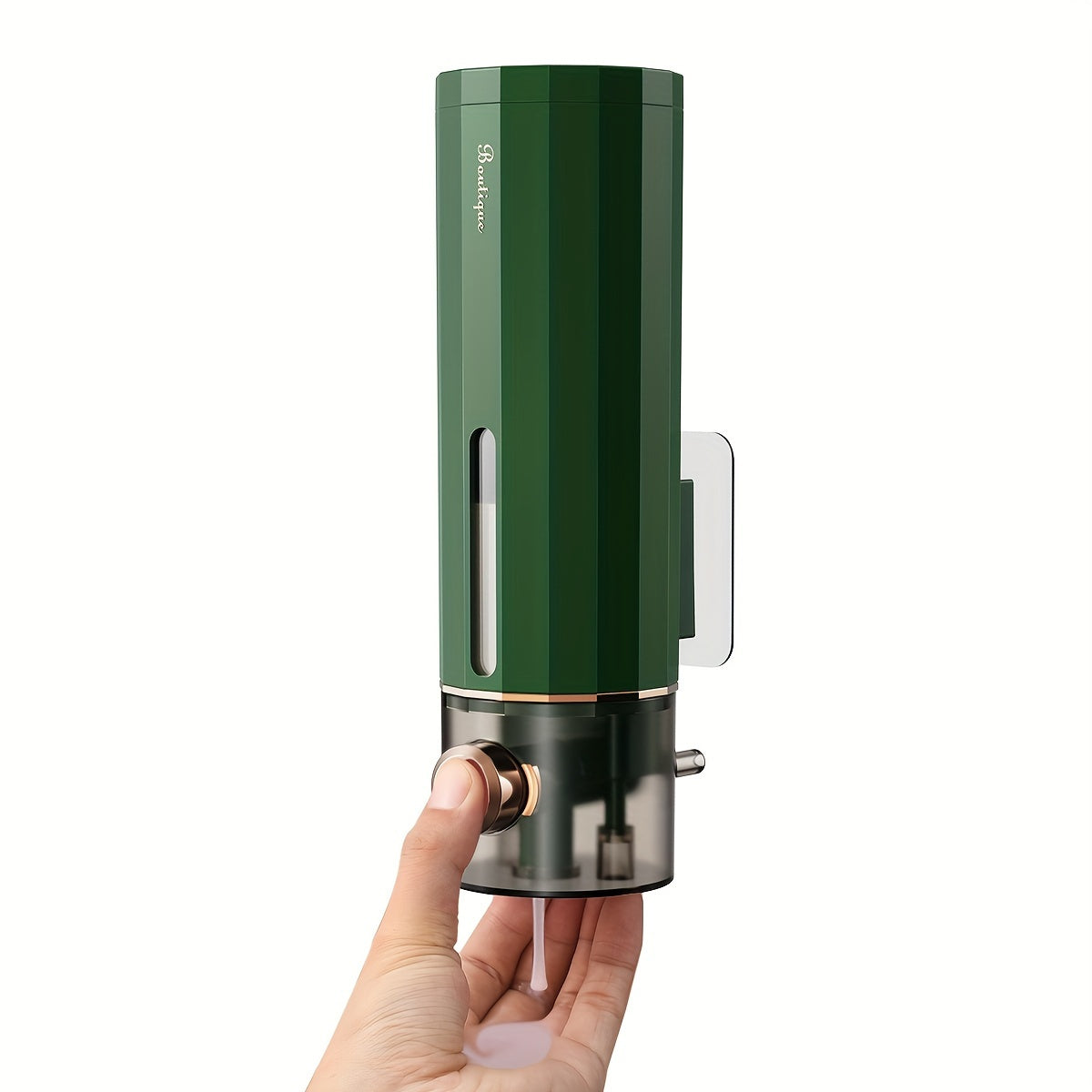 450ML Wall-Mounted Soap Dispenser, No-Drill, Space-Saving Design, Plastic, Lightweight, No Electricity, Shower Accessory