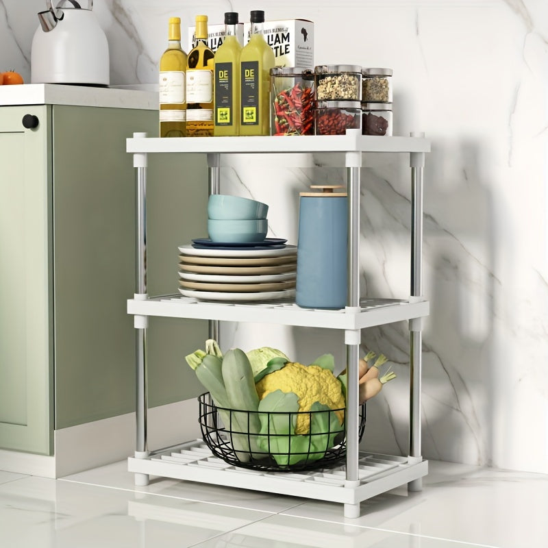 Kitchen fruit and vegetable basket storage rack - Keep your snacks organized with this multi-layer storage rack for your living room.