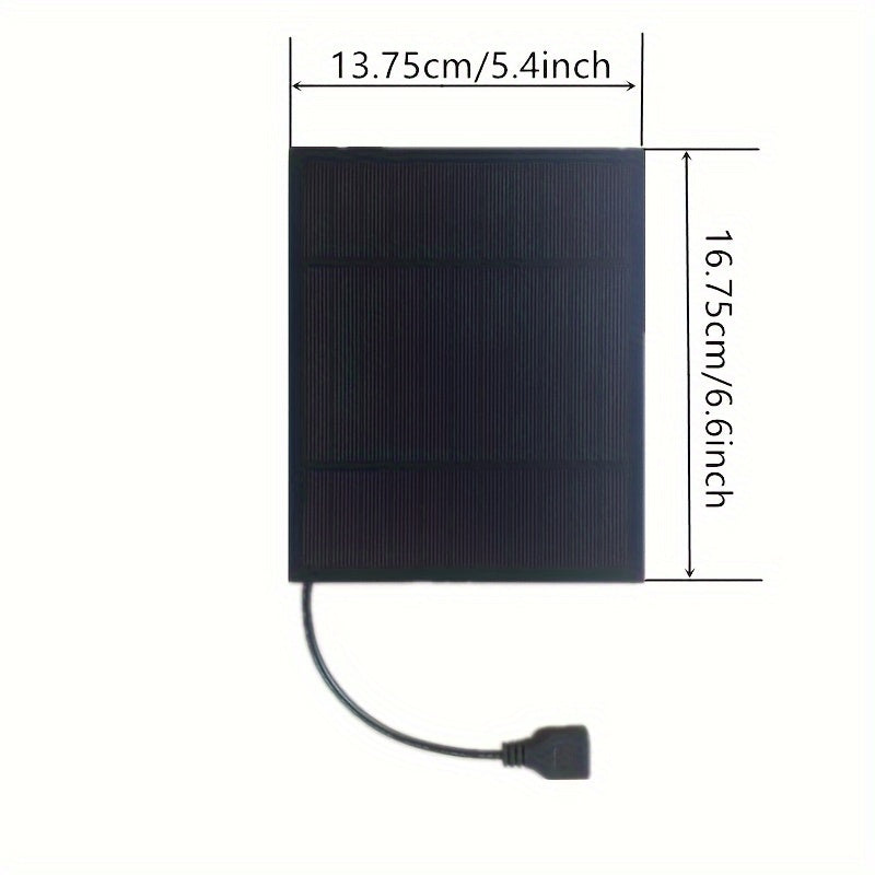 5W Portable Solar Panel Charger Kit with USB Cables - Perfect for Outdoor Emergencies, Powers Fans, Lights, Flashlights - Durable PET Laminated, Includes Battery Indicator, Solar Phone