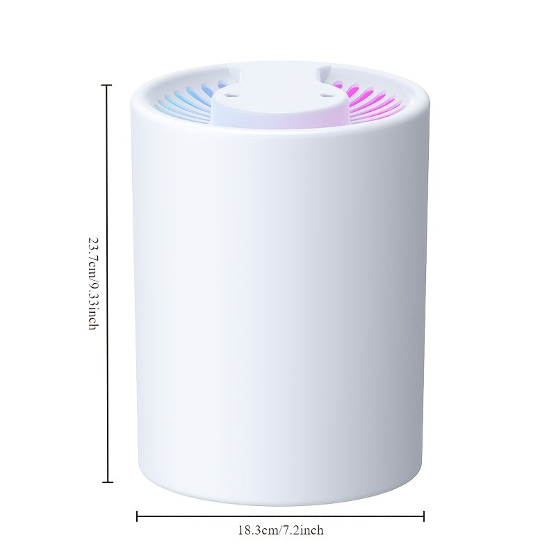 Large 5L USB humidifier with dual mist and colorful ambient lighting - ideal for home and office.