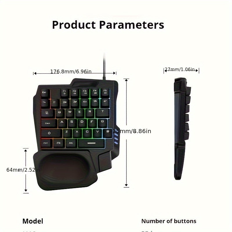 Mobile gaming keyboard and mouse combo with RGB lighting, connectivity, and mechanical feel for PUBG Mobile and other mobile games.