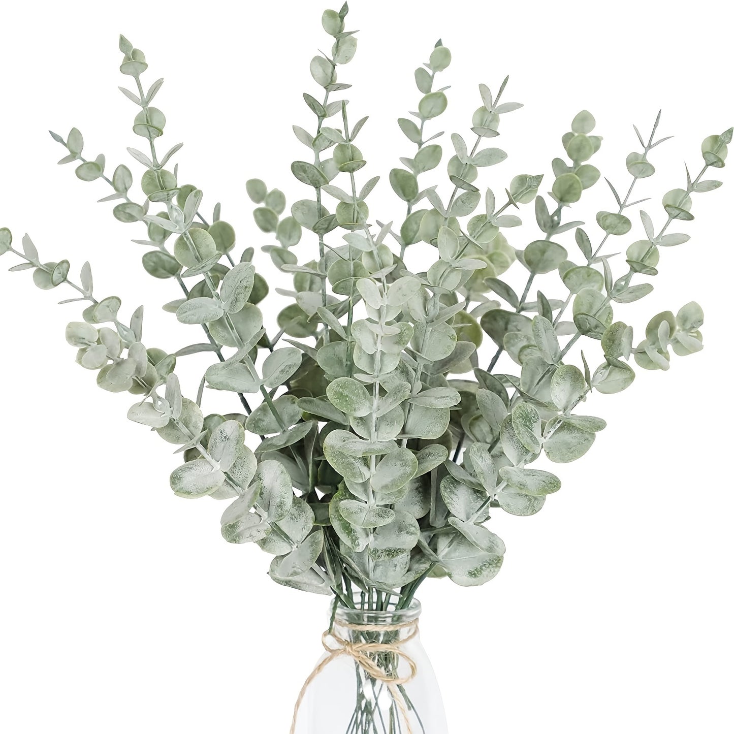 12/10pcs Artificial Eucalyptus Stem with True Gray Green Leaves for Home, Office, Wedding Decoration