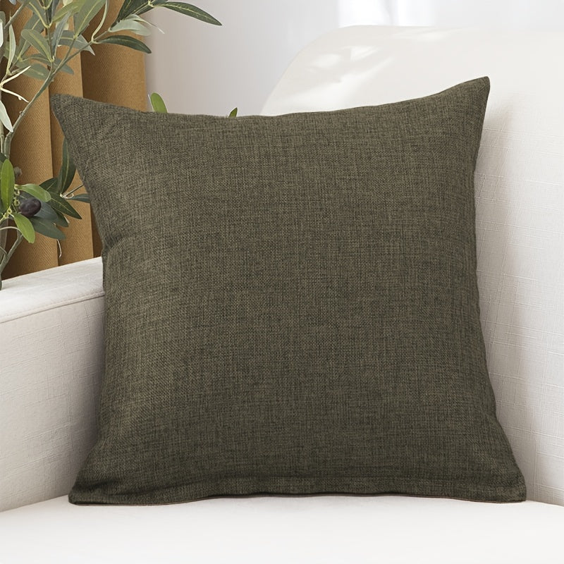 New solid color linen cushion cover without pillow core.