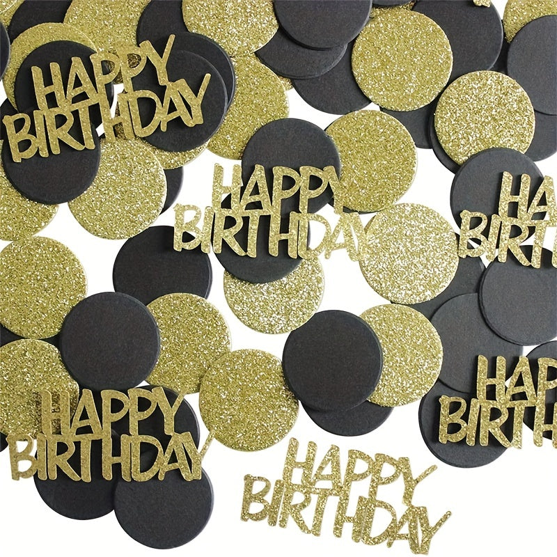 100pcs black and golden birthday confetti with polka dots for table decoration