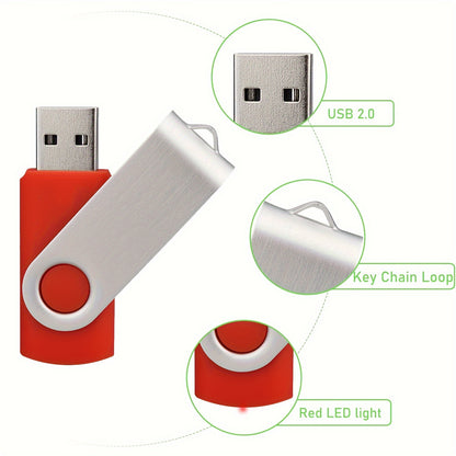 10 piece bulk pack of USB 2.0 Flash Drives in various storage capacities and colors with LED indicator for computers and laptops.