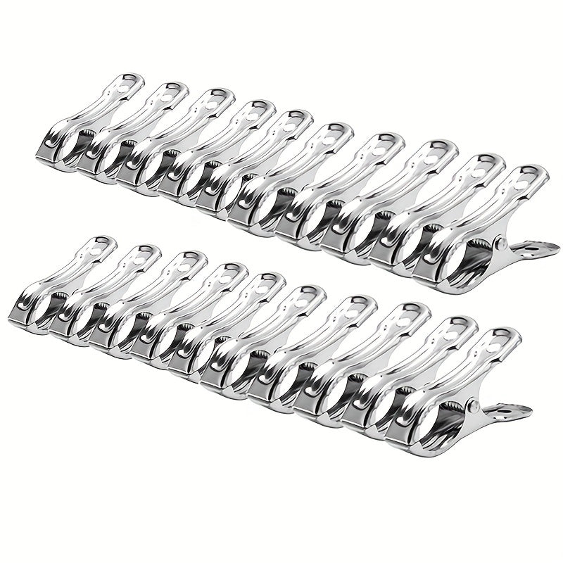 5 pieces/20 pieces of high-quality stainless steel clips, ideal for secure and windproof attachment of clothes when drying quilts. Can also be used as multifunctional rack clip rings.