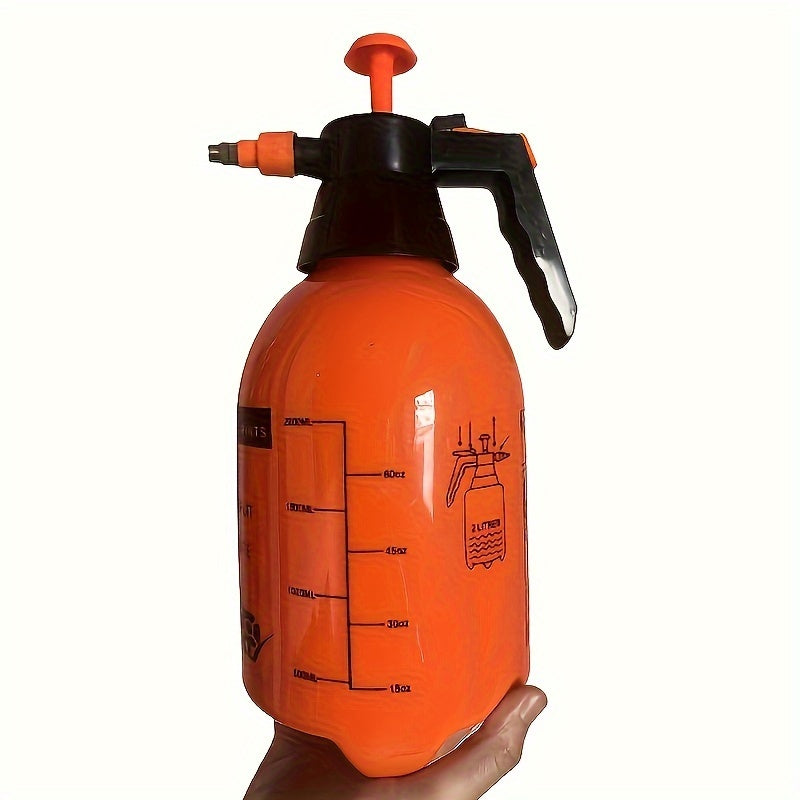 Durable 1.5L plastic watering can with leak-proof valve, ideal for gardening, disinfection, and cleaning. Includes measurement markings and trigger spray nozzle.