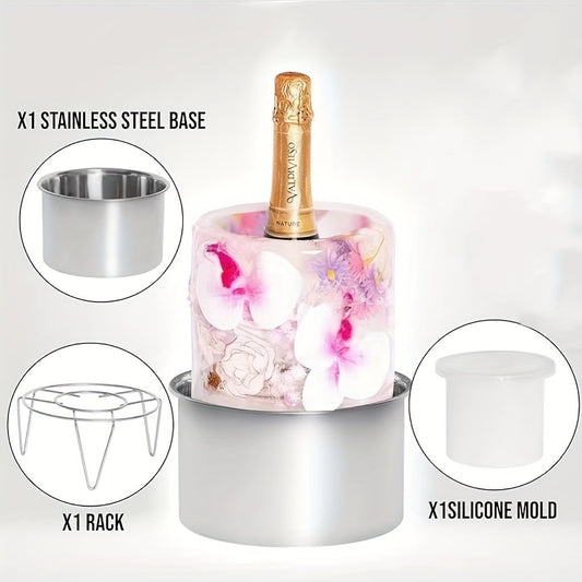 This Ice Mold Wine Bottle Cooler doubles as a Champagne Bucket, perfect for creating DIY Champagne cocktails. The transparent bucket can be frozen to keep your drinks cool during holiday parties, wedding celebrations, and various festivals.