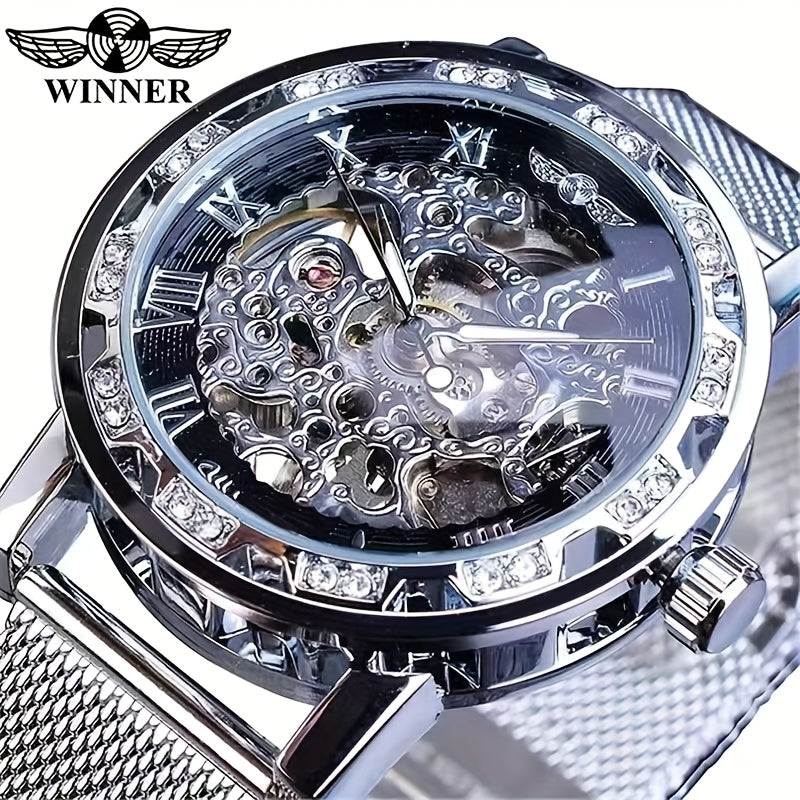 A stylish mechanical watch with a hollow design for men, famous for its cool and tech-savvy luxury, and a versatile branded wristwatch.