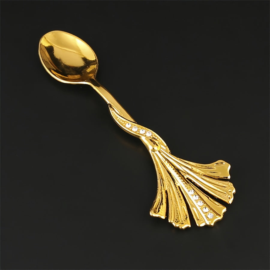 Metal European Court Style Coffee Spoon with Creative Pattern - Enhance Your Quality of Life with this versatile spoon for drinking coffee, eating fruits, and enjoying desserts.