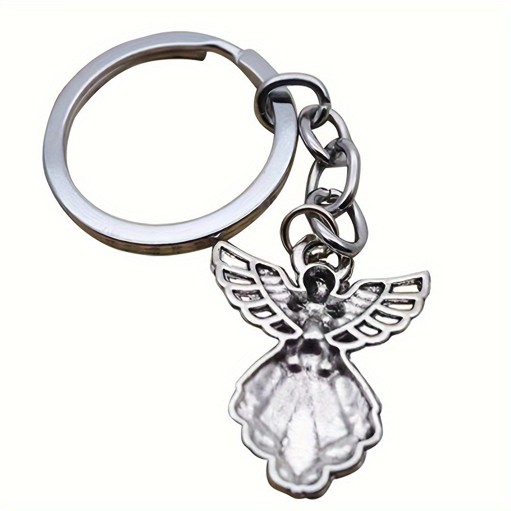 Guardian Angel Keychain Set of 50 - Elegant Silver Angel Keychain with Pendant, Perfect for Female Funeral Party Gifts and Handmade Keychain Crafts