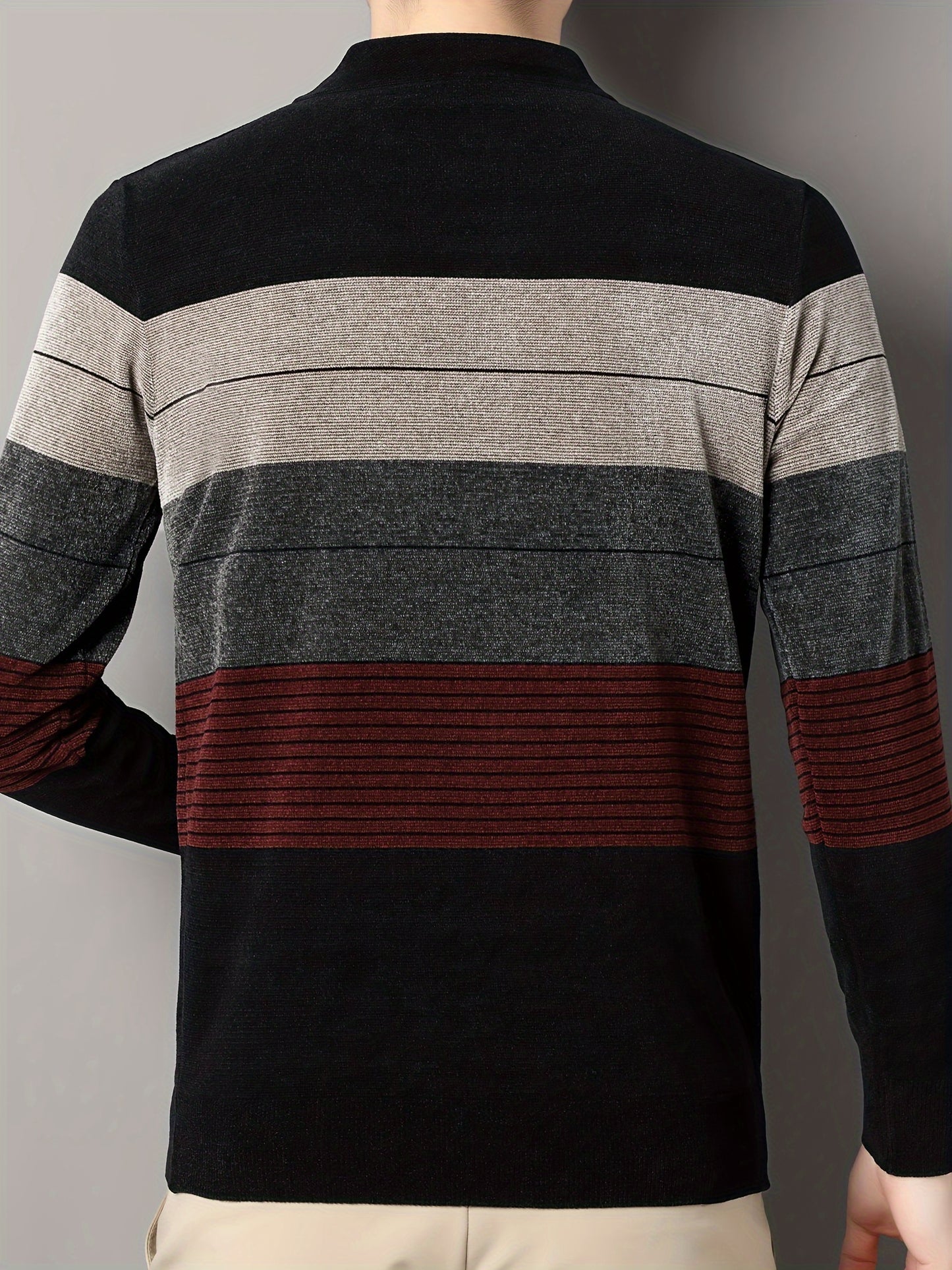 Striped knit sweater for men - perfect for fall and winter, great as a gift